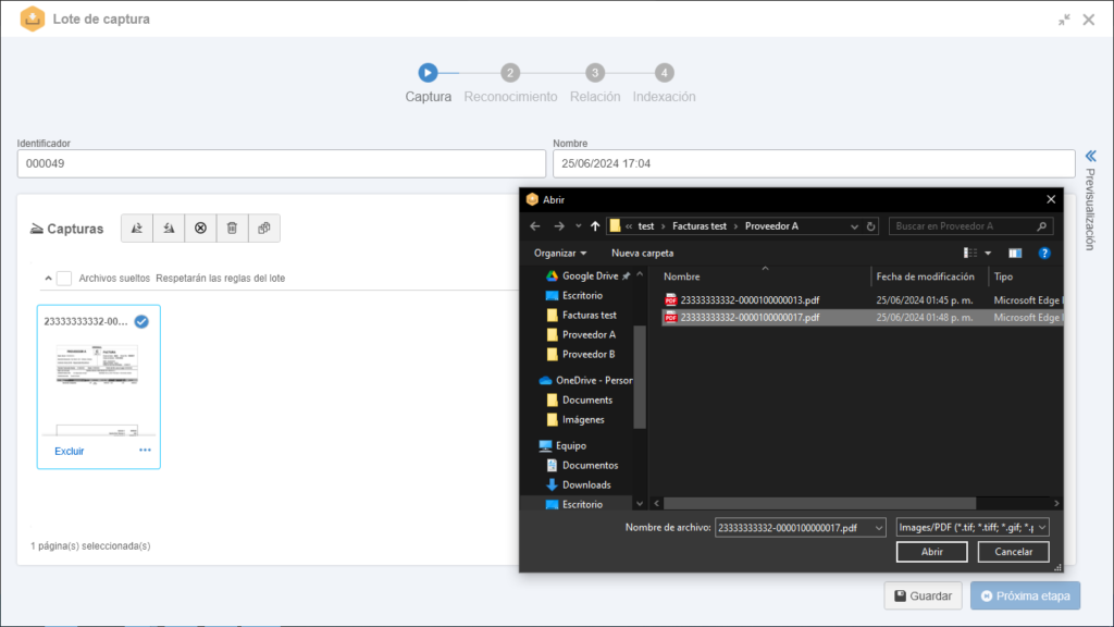 Cargue de manera sencilla e intuitiva sus documentos, desde su PC con conexión a internet