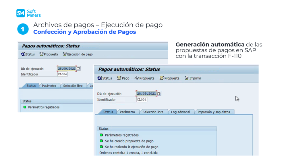 Archivos de pagos – Ejecución de pago