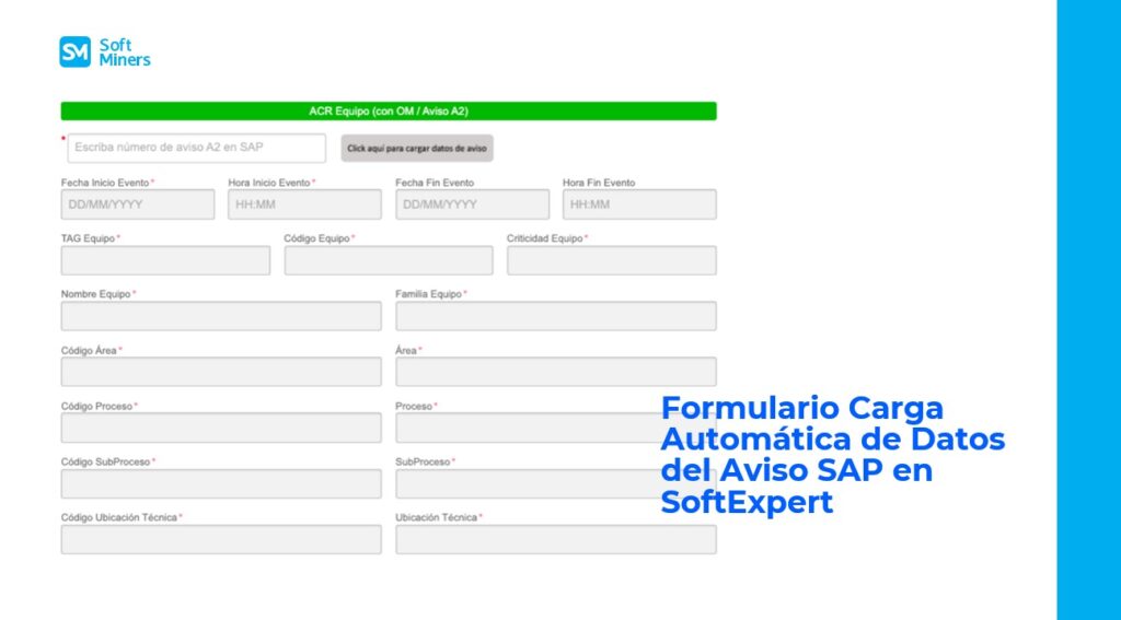 Formulario Carga Automática de Datos del Aviso SAP en SoftExpert